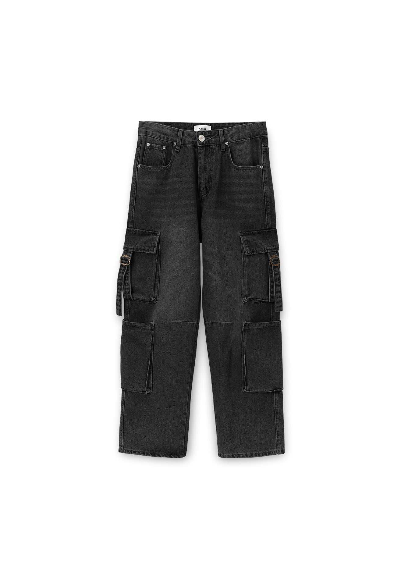 SELECT 4 Side Pockets Detailed Straight Cut Cargo- Black